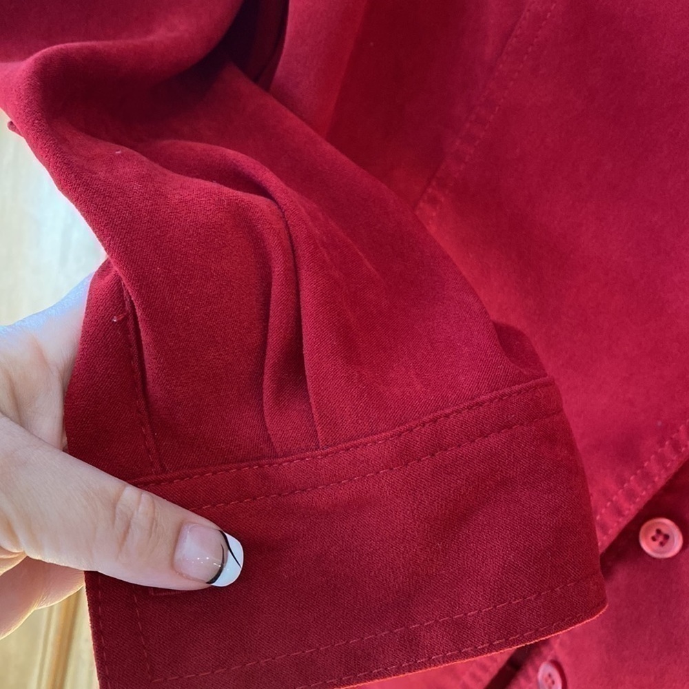 Koret Women's Red Button Down Shirt - Picture 7 of 9